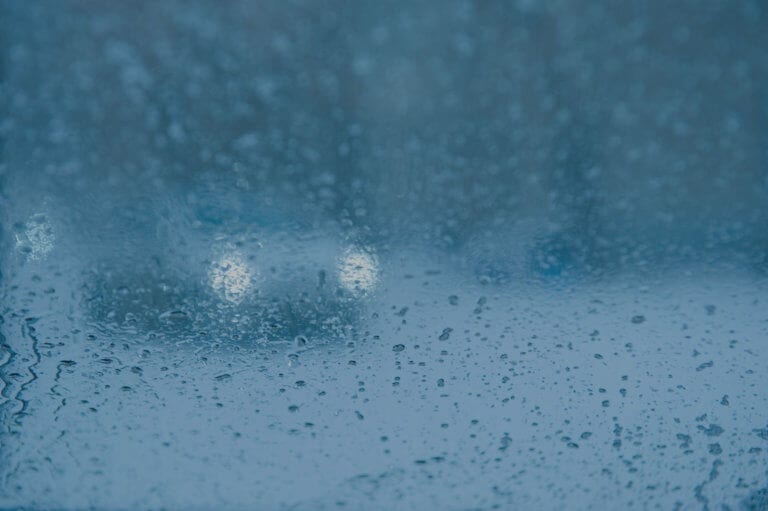 Rain on a car window