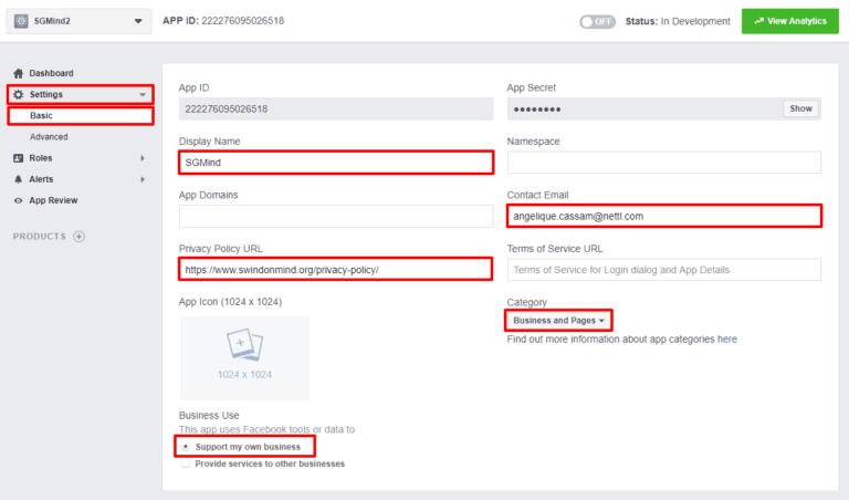 how do i send a link to my facebook page